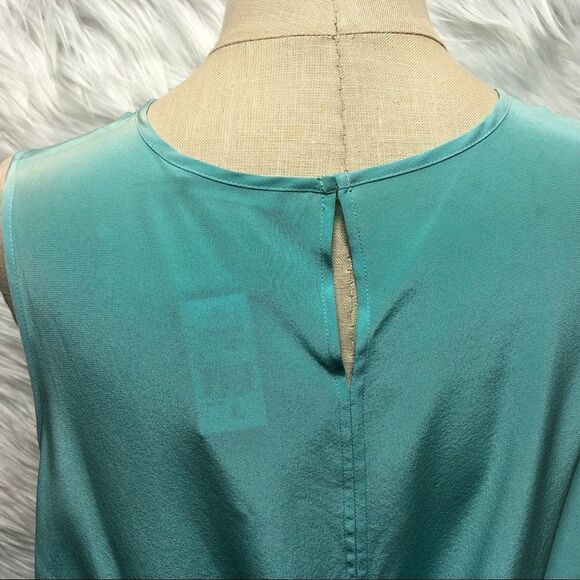 NWT Natori Size XL Teal Wrap Front Silk Tunic Top - Picture 7 of 12